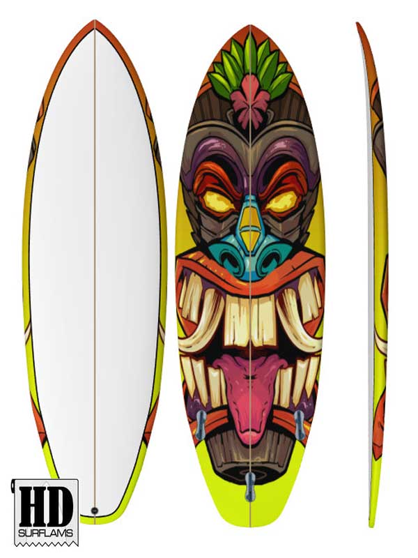 ISLANDER 2 INLAY ART PRINTED LAMINA SPECIAL FIBERCLOTH FOR SURFBOARD GLASS-IN POLY-RESIN