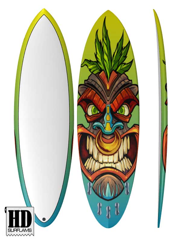 ISLANDER 4 INLAY ART PRINTED LAMINA SPECIAL FIBERCLOTH FOR SURFBOARD GLASS-IN POLY-RESIN