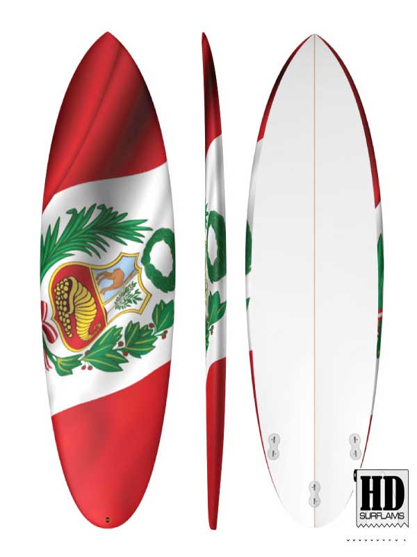 VIVA PERU INLAY ART PRINTED LAMINA SPECIAL FIBERCLOTH FOR SURFBOARD GLASS-IN POLY-RESIN