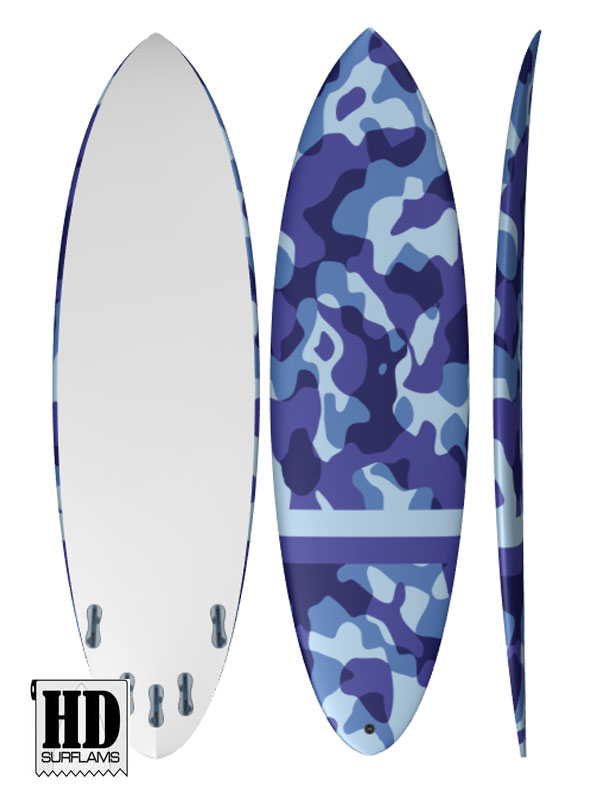 MARINE CAMO INLAY ART PRINTED LAMINA SPECIAL FIBERCLOTH FOR SURFBOARD GLASS-IN POLY-RESIN
