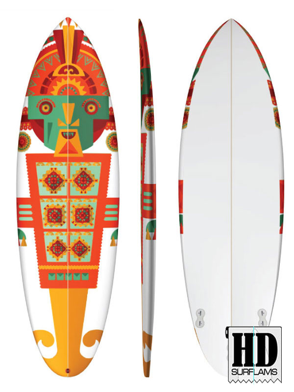 INCA TUMI 1 INLAY ART PRINTED LAMINA SPECIAL FIBERCLOTH FOR SURFBOARD GLASS-IN POLY-RESIN