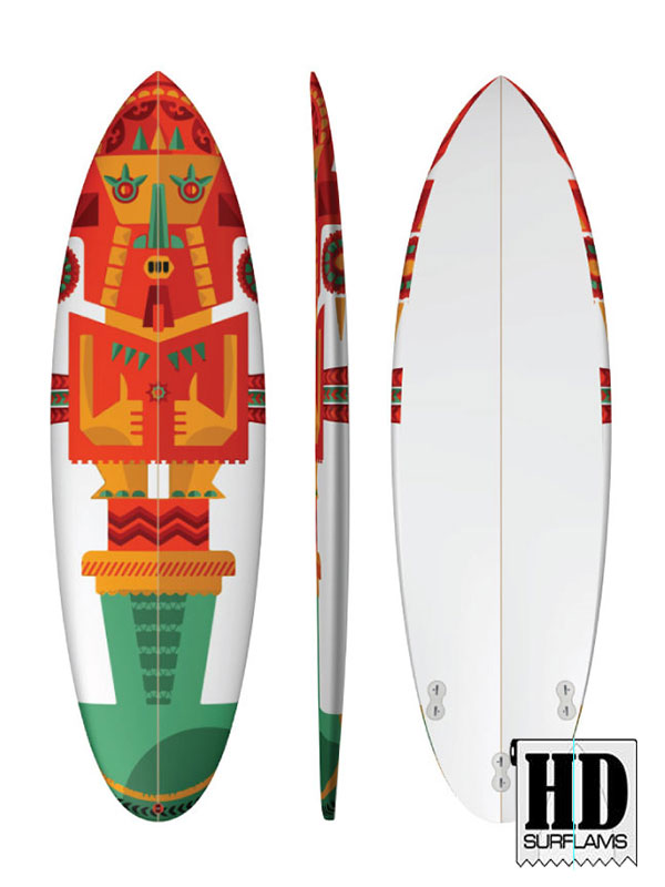INCA TUMI 2 INLAY ART PRINTED LAMINA SPECIAL FIBERCLOTH FOR SURFBOARD GLASS-IN POLY-RESIN