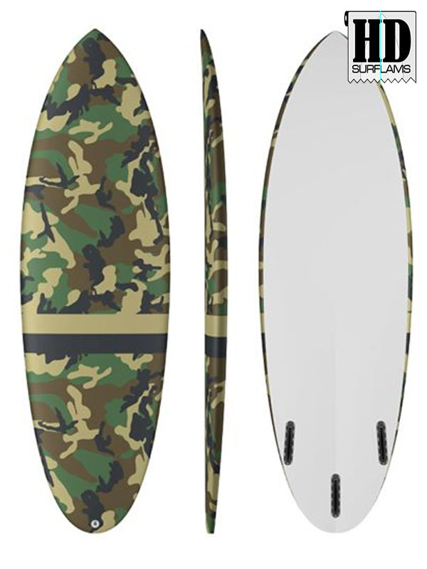 OG CAMO INLAY ART PRINTED LAMINA SPECIAL FIBERCLOTH FOR SURFBOARD GLASS-IN POLY-RESIN