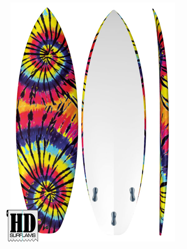 RAINBOW DIE INLAY ART PRINTED LAMINA SPECIAL FIBERCLOTH FOR SURFBOARD GLASS-IN POLY-RESIN