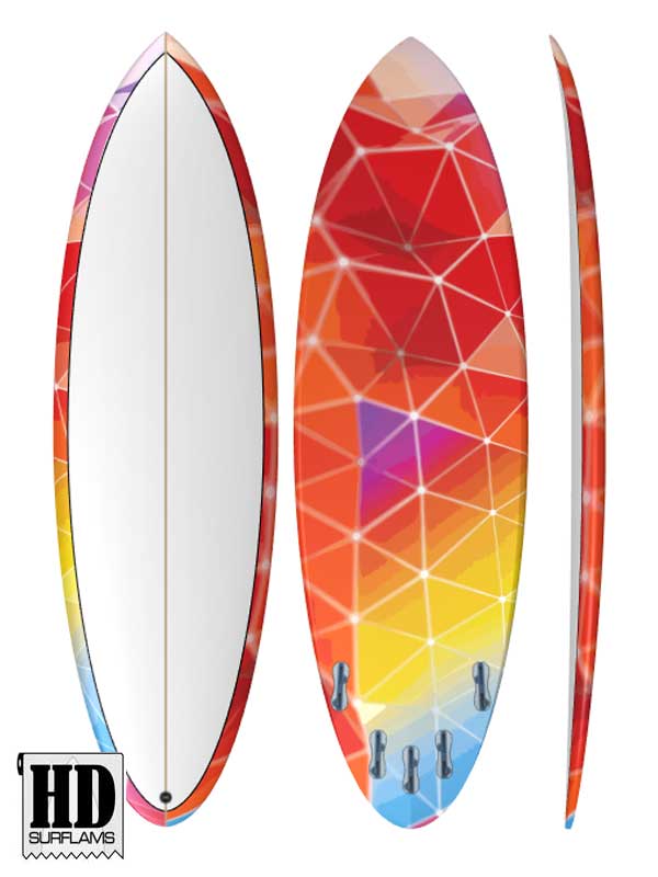 ABSTRACTO II INLAY PRINTED LAMINA ART FOR SURFBOARD POLY-RESINS