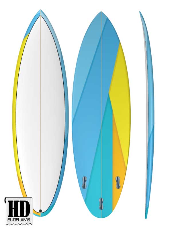ABSTRACTO INLAY PRINTED LAMINA ART FOR SURFBOARD POLY-RESINS