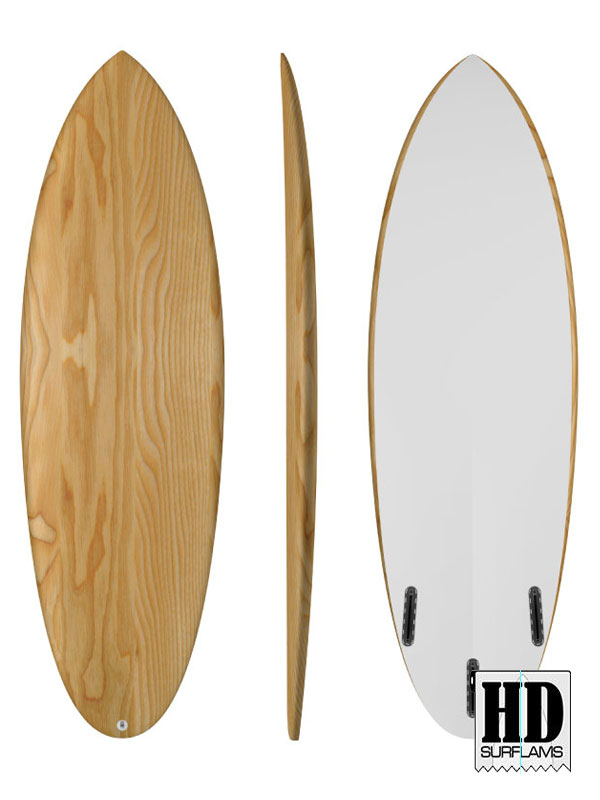 CLEAR WOOD SURFBOARD INLAY POLYESTER & EPOXY RESINS