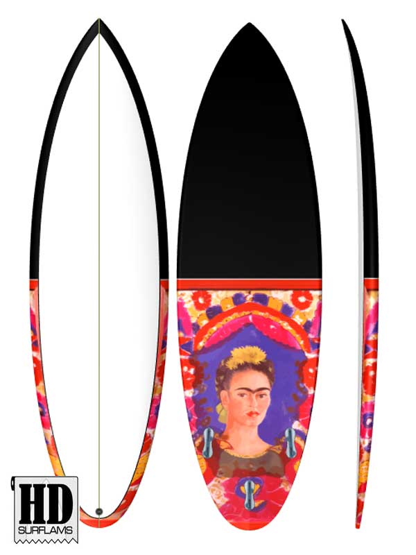 FRIDA INLAY ART PRINTED LAMINA SPECIAL FIBERCLOTH FOR SURFBOARD GLASS-IN POLY-RESIN