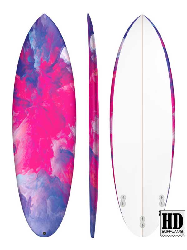 PC FUXIA INLAY ART PRINTED LAMINA SPECIAL FIBERCLOTH FOR SURFBOARD GLASS-IN POLY-RESIN