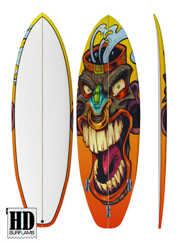 ISLANDER 3 INLAY ART PRINTED LAMINA SPECIAL FIBERCLOTH FOR SURFBOARD GLASS-IN POLY-RESIN