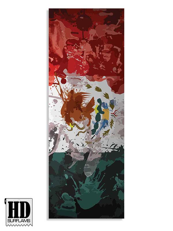 MEXICO FLAG INLAY PRINTED LAMINA ART FOR SURFBOARD POLY-RESINS