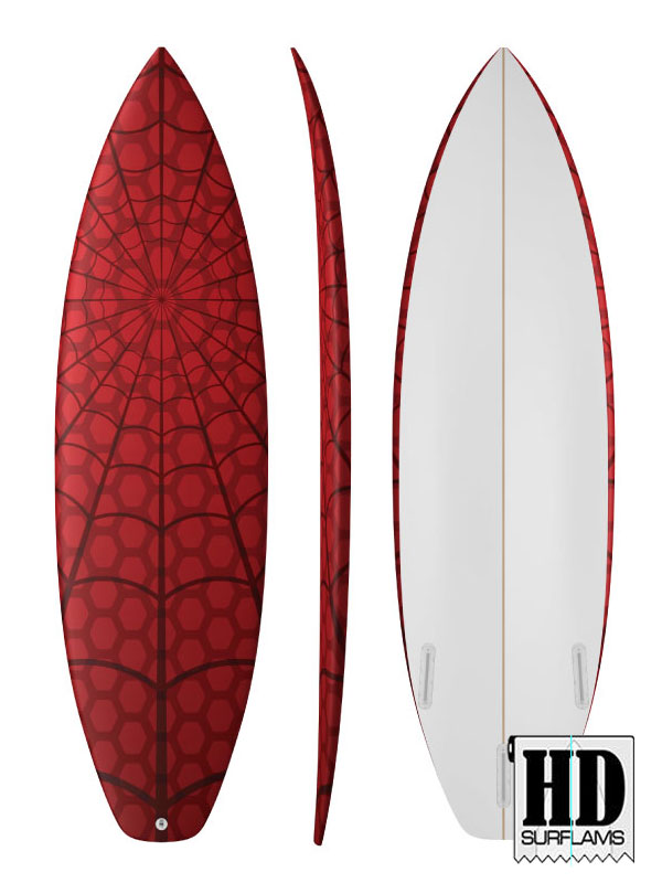 SPYDER WEB INLAY ART PRINTED LAMINA SPECIAL FIBERCLOTH FOR SURFBOARD GLASS-IN POLY-RESIN
